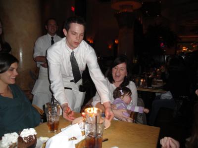 Jeni surprised by candles
